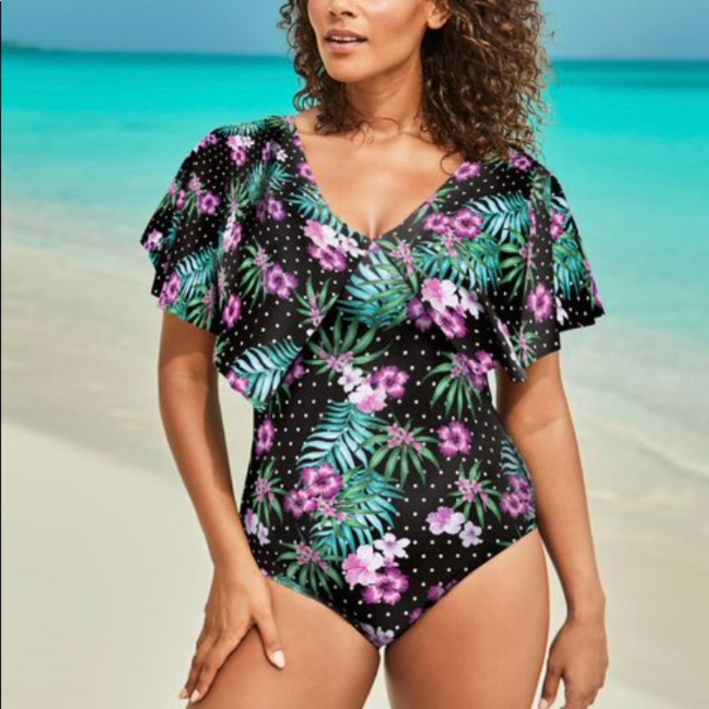 Flutter-Sleeve One-Piece Swim Suit size 22!